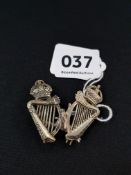 PAIR OF ORIGINAL ROYAL IRISH CONSTABULARY COLLAR DOGS