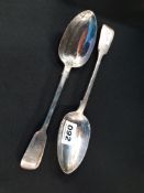 2 LARGE ANTIQUE SILVER SERVING SPOONS