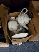 SHELF LOT OF CHINA AND FIGURES