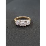 9 CARAT YELLOW GOLD AND DIAMOND RING WITH 1 CARAT OF DIAMONDS