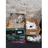 6 MIXED BOX LOTS OF CHINA, BELLEEK, ROYAL ALBERT AND CUT GLASS