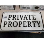 CAST IRON PRIVATE PROPERTY
