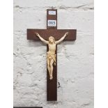 ANTIQUE IVORY ON WOOD CRUCIFIX