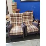 2 FABRIC ARMCHAIRS