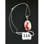 SILVER AGATE AND CHAIN