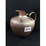 CONTINENTAL SILVER WATER JUG DECORATED WITH CORAL