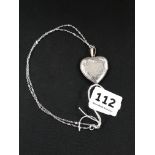 SILVER HEART LOCKET ON SILVER CHAIN