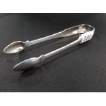 PAIR OF IRISH SILVER SUGAR TONGS DUBLIN CIRCA 52.5G MADE BY R.S