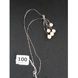 DESIGNER SILVER AND PEARL NECKLACE