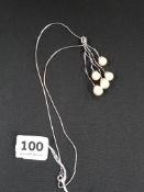 DESIGNER SILVER AND PEARL NECKLACE
