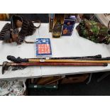 4 DECORATIVE WALKING STICKS