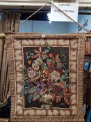 LARGE GILDED WOOD HANGING TAPESTRY