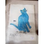DRAWING - ONE BLUE PUSSY