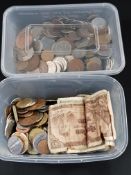 2 TUBS OF COINS