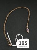 9K GOLD AMETHYST AND DIAMOND PENDANT ON CHAIN