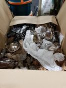 LARGE BOX OF SILVER PLATE