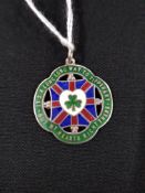 SILVER AND ENAMEL MEDAL, UNION FLAG WITH SHAMROCK CENTRE , ITS A LONG WAY TO TIPPERARY
