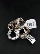 10 DRESS RINGS MOST OF WHICH ARE SILVER