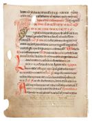 Leaf from a Sacramentary, with a large decorated initial, in Latin, manuscript on parchment [Germ