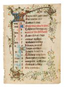 Leaf from a calendar with near-contemporary addition of St. Bridget of Sweden, from a Book of Hou