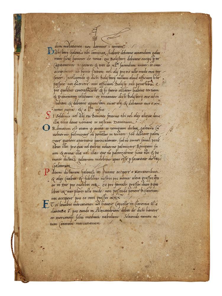 Leaves with the regulations of a mercantile fleet that set sail from Venice on 21 May 1504 for Al - Image 2 of 9