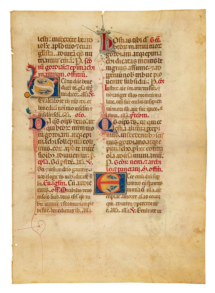 Collection of leaves from Italian illuminated manuscripts, in Latin, on parchment [fourteenth and - Image 9 of 10