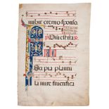 Leaf from an Antiphonal, most probably of Franciscan Use, with a large illuminated initial, in La