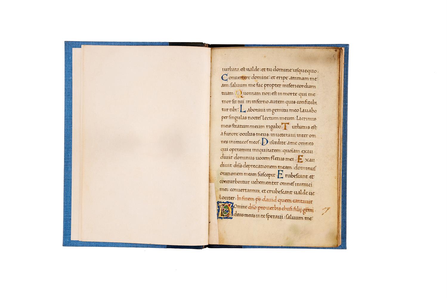 Ɵ Large remnant of the Psalter with Passion Sequences copied by Pietro Ursuleo of Capuo, in Latin,