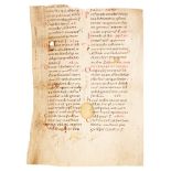 Leaf from a Sacramentary, in Latin, decorated manuscript on parchment [probably Italy, last decad