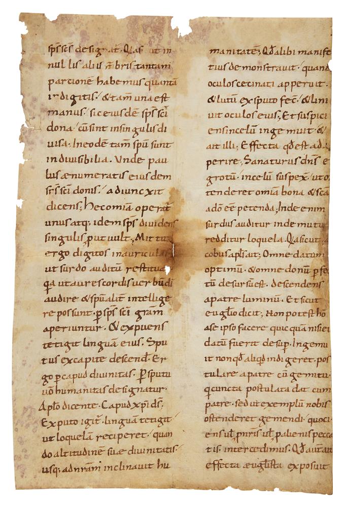 Single leaf from a Homiliary by either Haimo of Halberstadt or Haimo of Auxerre, in Latin, manusc - Image 2 of 2