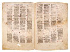 Two bifolia from a copy of Papias the Grammarian, Elementarium Doctrinae Rudimentum, in Latin wit