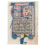 Leaf from a Psalter-Hours or Prayerbook of Brigittine Use, in Latin, decorated manuscript on parc
