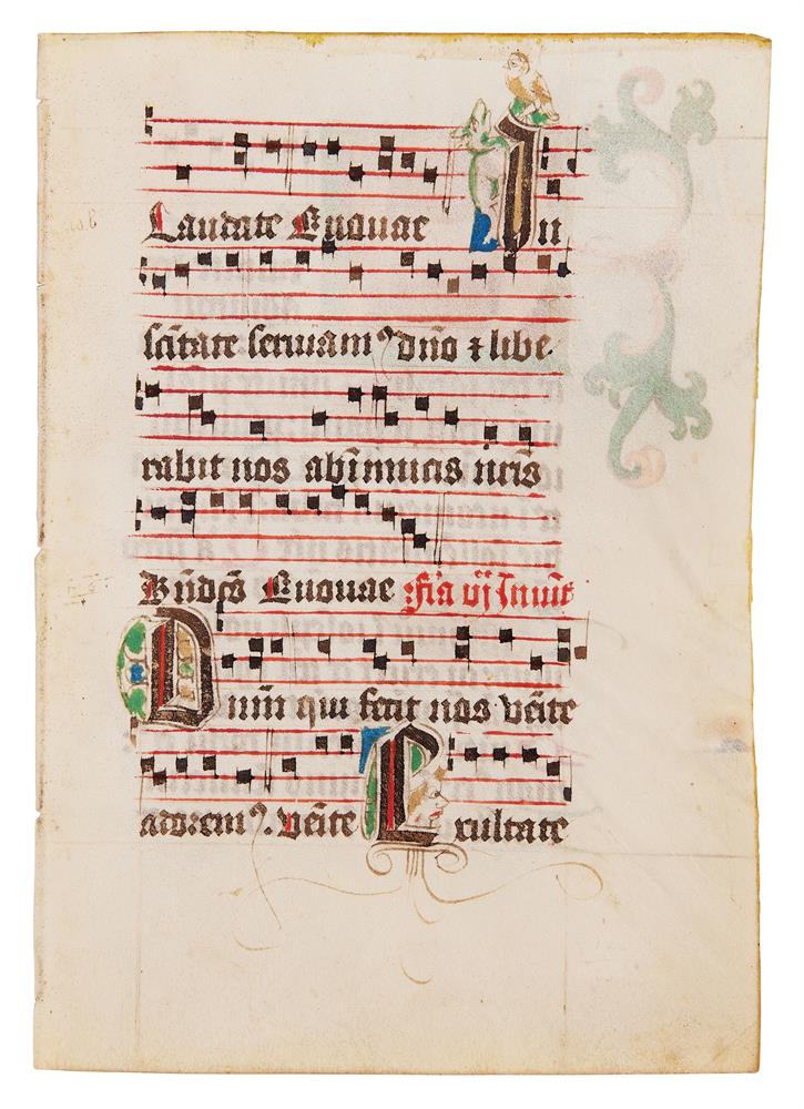 Two cuttings with illuminated initials from a copy of Augustine, Tractate on John, in Latin, manu - Image 2 of 8