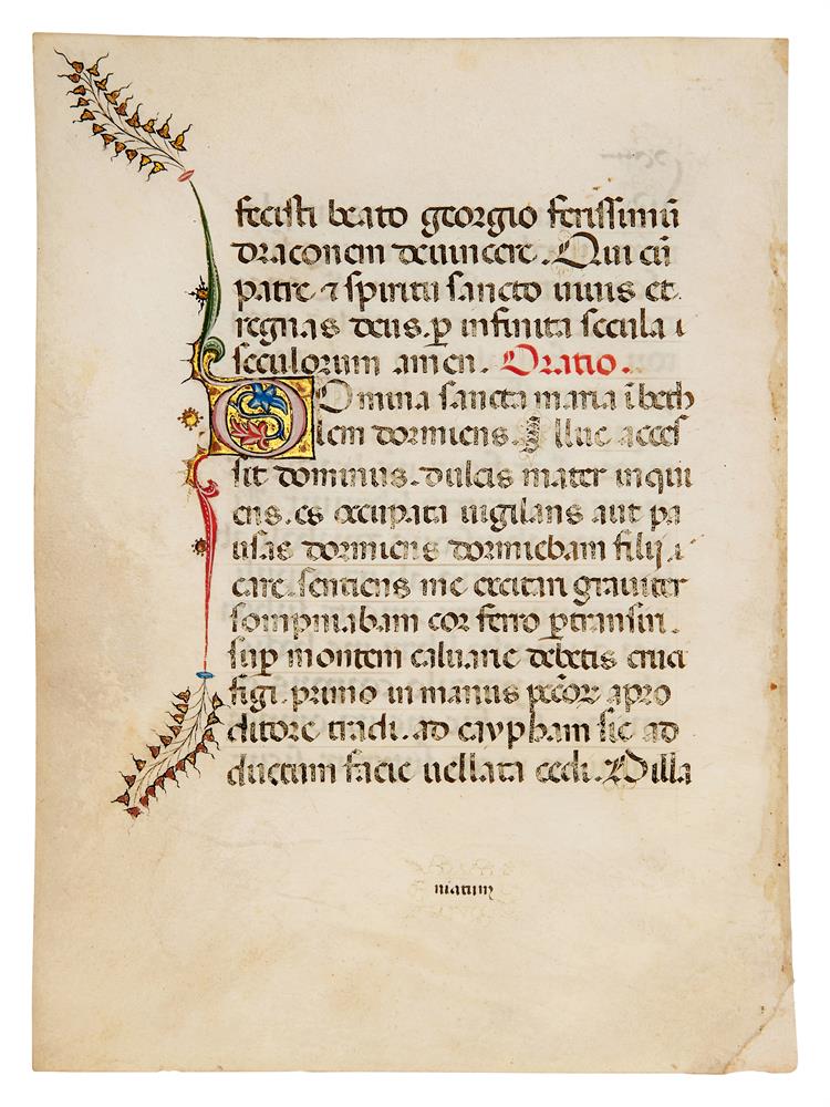 Collection of leaves from Italian illuminated manuscripts, in Latin, on parchment [fourteenth and - Image 7 of 10