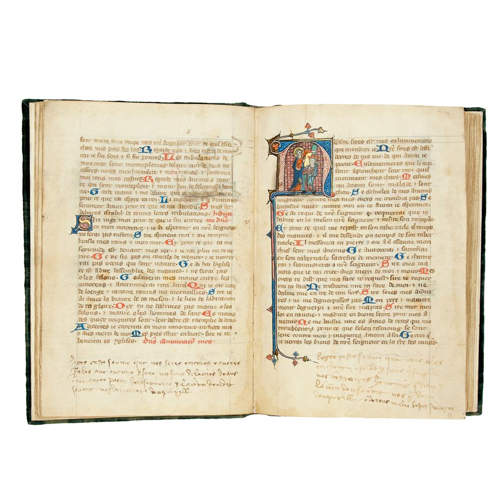 Ɵ Psalter in Old French translation, with Latin rubrics, illuminated manuscript on parchment [north - Image 3 of 7