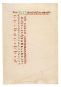 Two leaves from a Calendar, in Latin, manuscript on parchment [France (perhaps central), fifteent