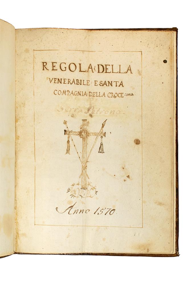 Ɵ Rules of the Confraternity of the Cross, in Italian, manuscript on paper [Italy, dated Rome, 13 O