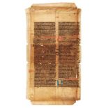 Leaf from copy of William Durandus, Rationale Divinorum, in Latin, manuscript on parchment [Germa