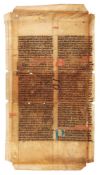 Leaf from copy of William Durandus, Rationale Divinorum, in Latin, manuscript on parchment [Germa