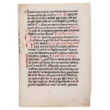 Leaf from a Missal, of Cistercian Use, in Latin, decorated manuscript on parchment [Austria or