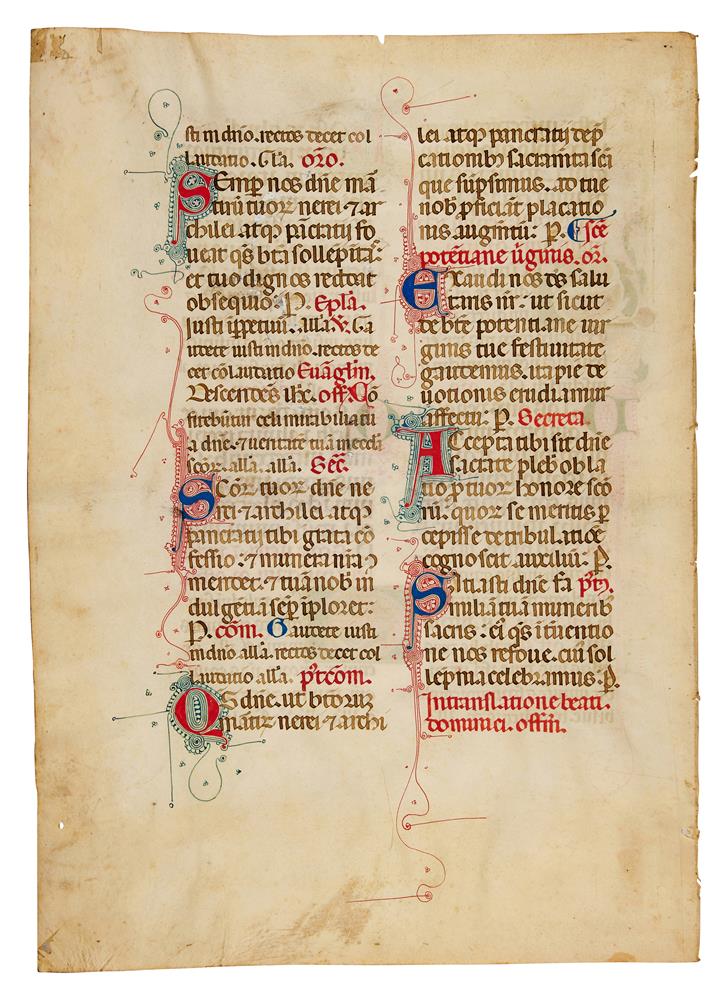 Collection of leaves from Italian illuminated manuscripts, in Latin, on parchment [fourteenth and - Image 10 of 10