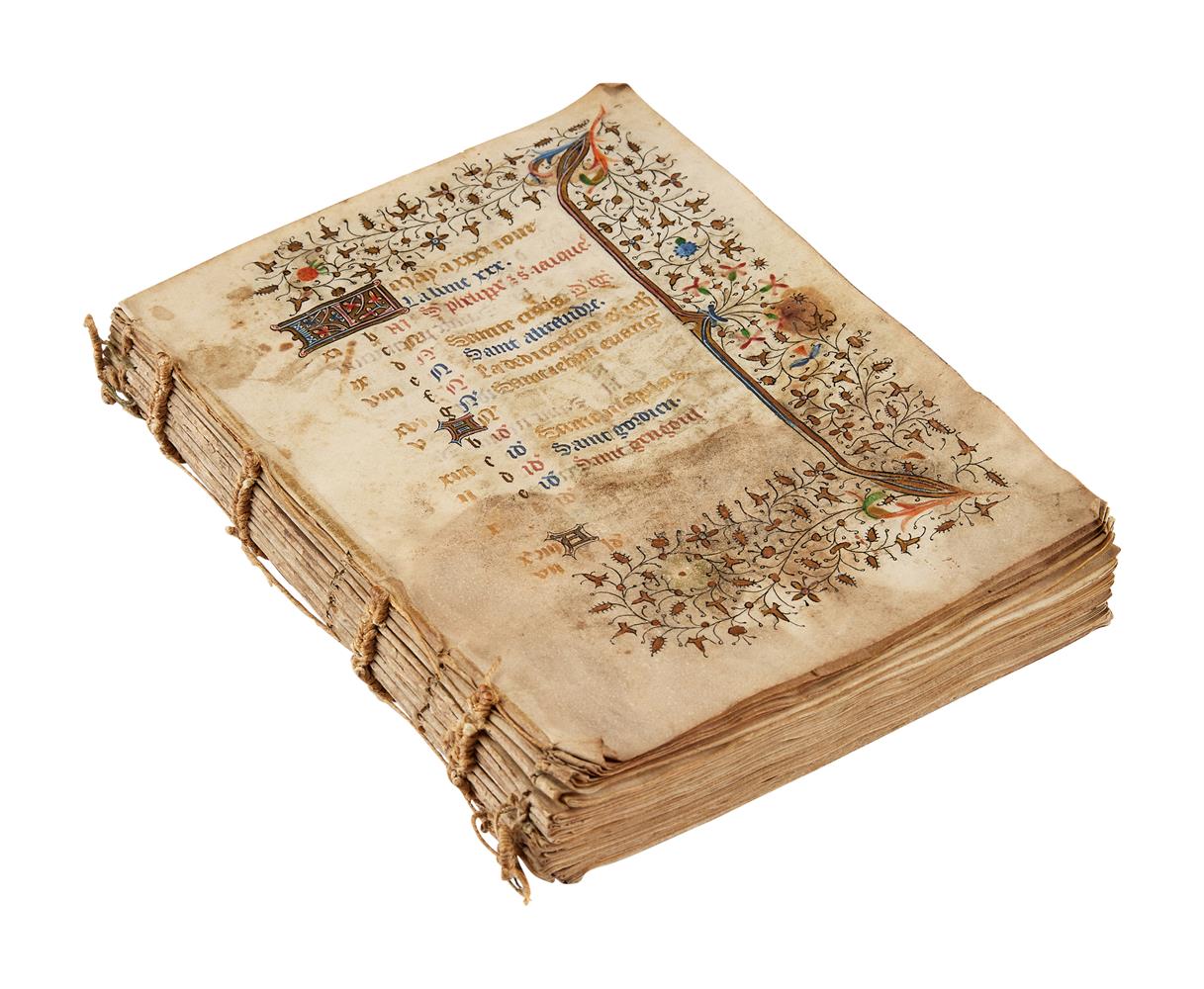 Ɵ Book of Hours, Use of Besançon, in Latin and French, illuminated manuscript codex on parchment