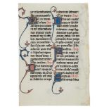 Leaf from the celebrated Beauvais Missal, with a single animal-headed drollery, in Latin,