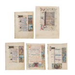Large collection of leaves from Calendars and a Litany from Books of Hours, many with miniatures,