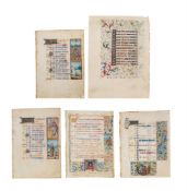 Large collection of leaves from Calendars and a Litany from Books of Hours, many with miniatures,