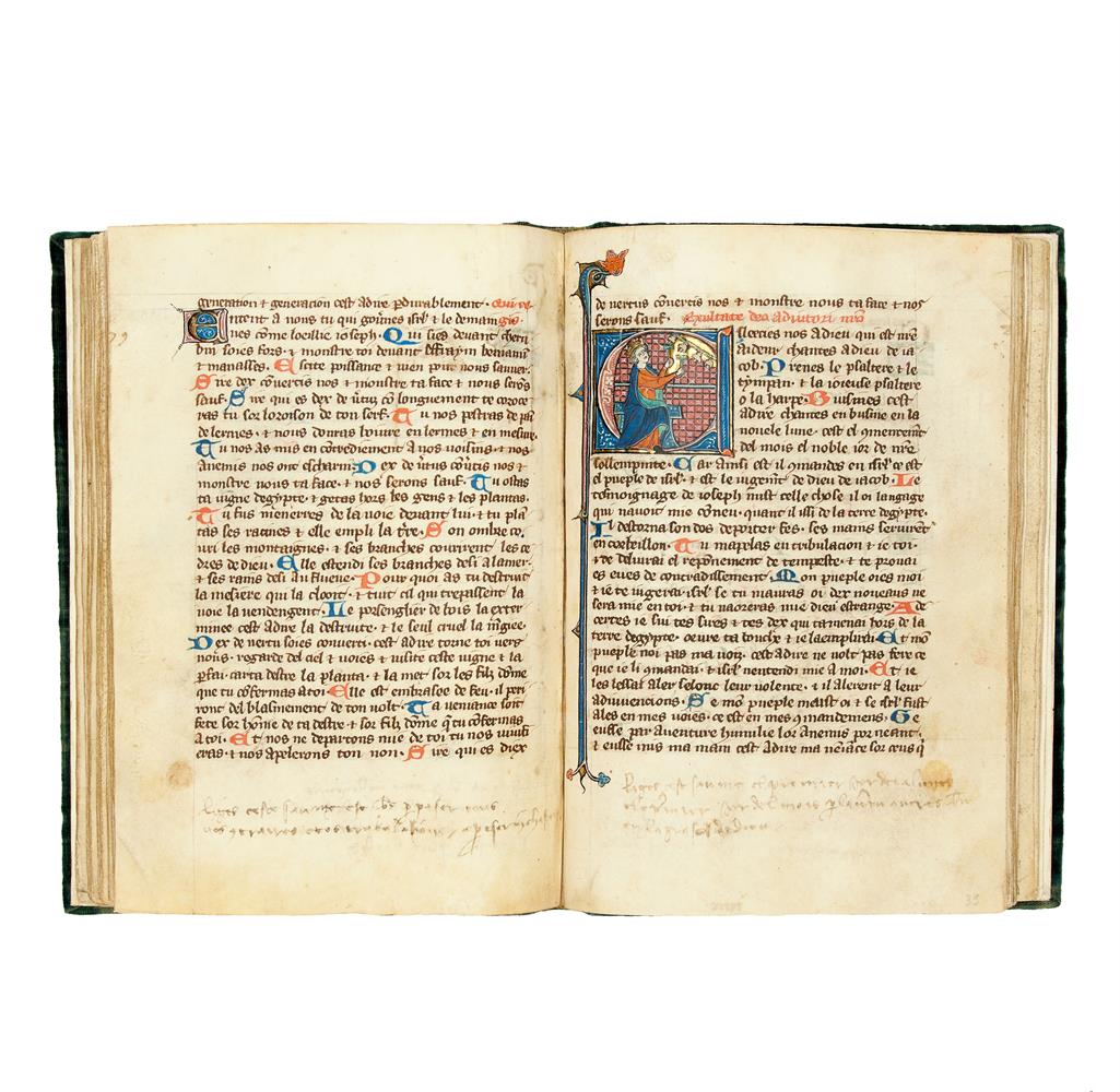 Ɵ Psalter in Old French translation, with Latin rubrics, illuminated manuscript on parchment [north - Image 2 of 7