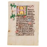 Two cuttings with illuminated initials from a copy of Augustine, Tractate on John, in Latin, manu