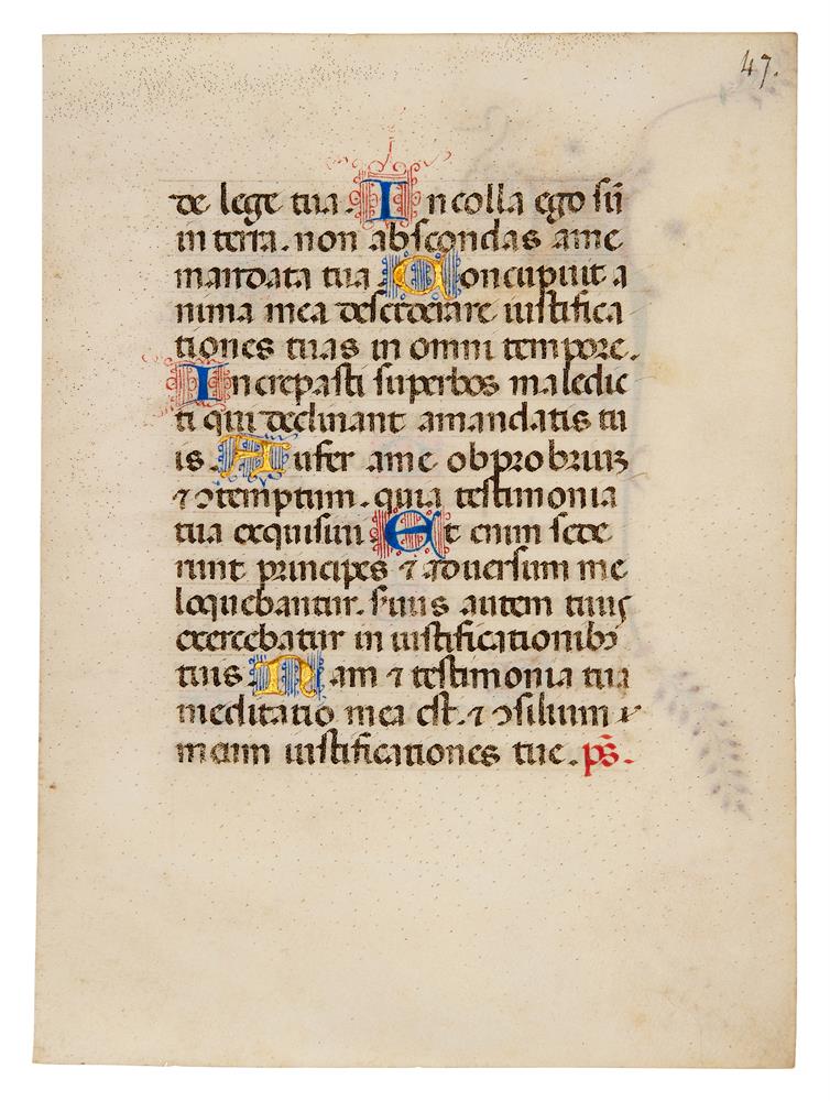 Collection of leaves from Italian illuminated manuscripts, in Latin, on parchment [fourteenth and - Image 4 of 10