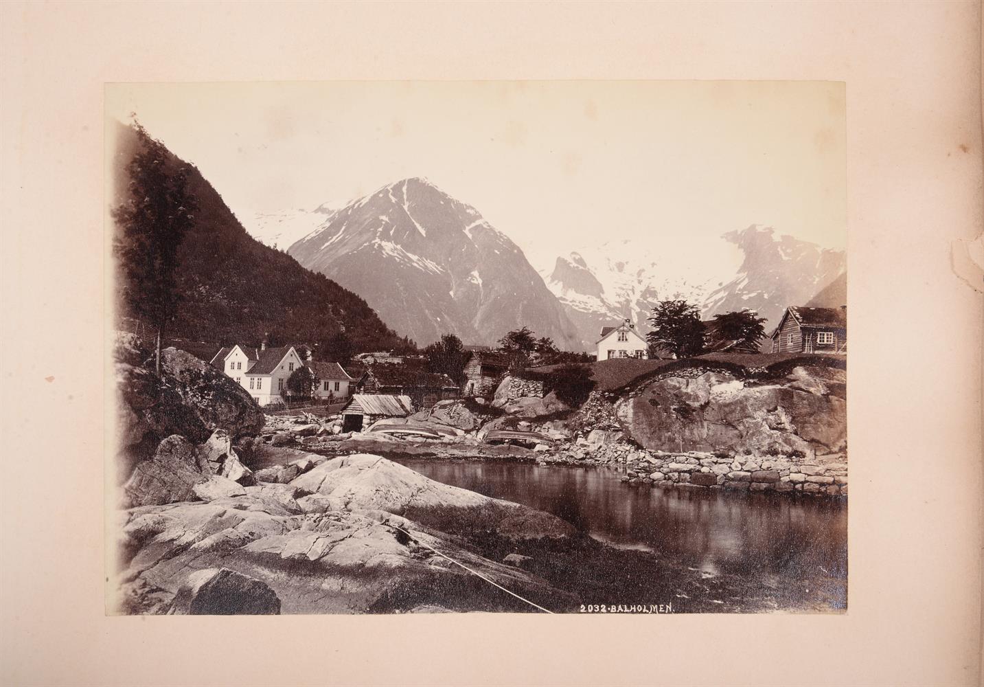 ALBUM: An album of 16 photographs, 8 watercolour sketches, Norway, (c.1900). - Image 3 of 5