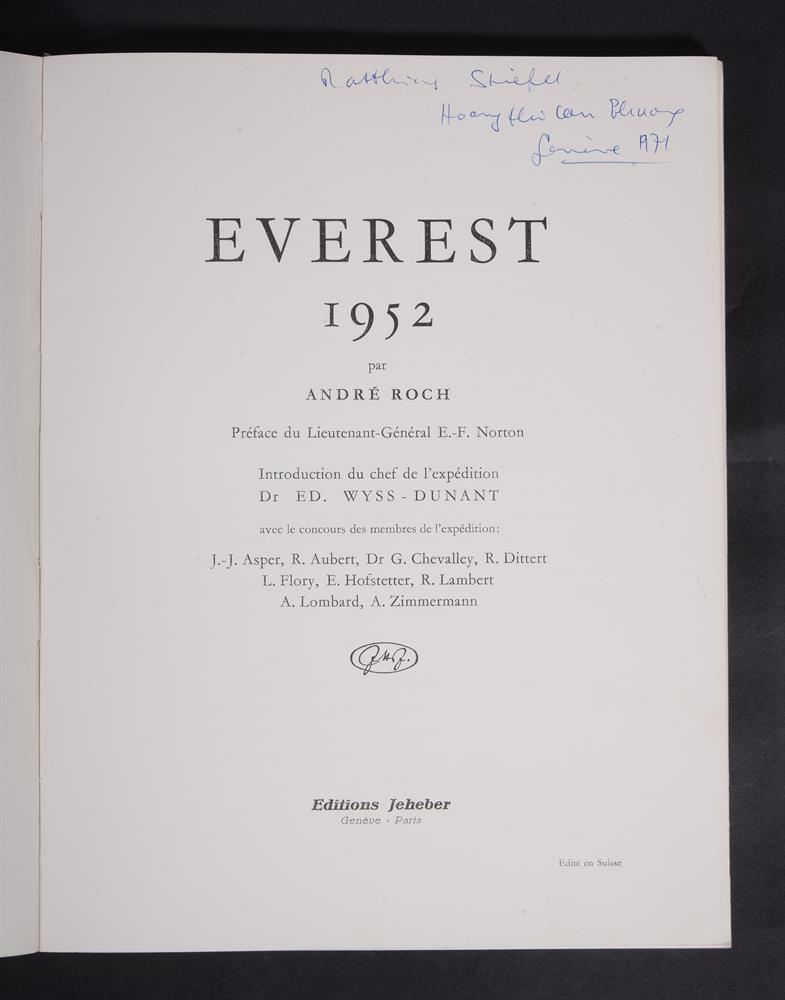 Ɵ ROCHE, Andre. Everest 1952. SIGNED by Tenzing Norgay, and two team members, Jeheber,1952. - Image 4 of 5